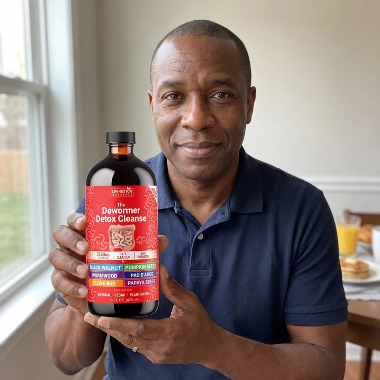 Person holding the Livingston Naturals bottle