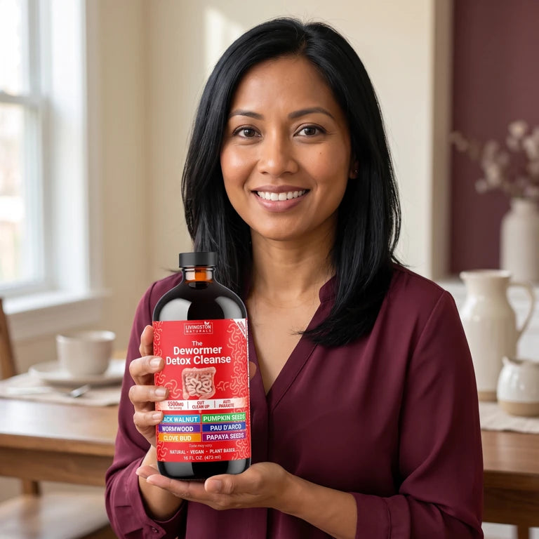 Person holding the Livingston Naturals bottle